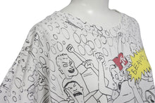 画像をギャラリービューアに読み込む, VINTAGE ヴィンテージ BEAVIS AND BUTT-HEAD ビーバスアンドバットヘッド 半袖Tシャツ ホワイト 総柄 美品 中古 4b001544