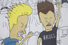 画像をギャラリービューアに読み込む, VINTAGE ヴィンテージ BEAVIS AND BUTT-HEAD ビーバスアンドバットヘッド 半袖Tシャツ ホワイト 総柄 美品 中古 4b001544