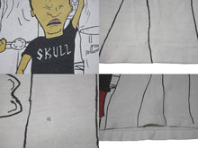 画像をギャラリービューアに読み込む, VINTAGE ヴィンテージ BEAVIS AND BUTT-HEAD ビーバスアンドバットヘッド 半袖Tシャツ ホワイト 総柄 美品 中古 4b001544