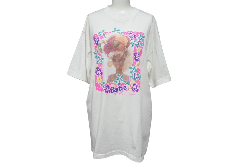 Very Good Condition VINTAGE Vintage 90's Barbie Doll Barbie Doll T-shirt Size L 1991 White Mattel Used 4b001550