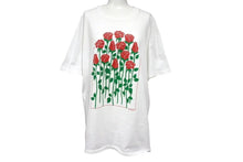 画像をギャラリービューアに読み込む, VINTAGE ヴィンテージ 薔薇 ローズ 半袖Tシャツ アメリカ製 コットン ホワイト レッド グリーン サイズL 美品 中古 4b001561