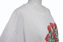 画像をギャラリービューアに読み込む, VINTAGE ヴィンテージ 薔薇 ローズ 半袖Tシャツ アメリカ製 コットン ホワイト レッド グリーン サイズL 美品 中古 4b001561