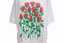 画像をギャラリービューアに読み込む, VINTAGE ヴィンテージ 薔薇 ローズ 半袖Tシャツ アメリカ製 コットン ホワイト レッド グリーン サイズL 美品 中古 4b001561