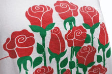 画像をギャラリービューアに読み込む, VINTAGE ヴィンテージ 薔薇 ローズ 半袖Tシャツ アメリカ製 コットン ホワイト レッド グリーン サイズL 美品 中古 4b001561