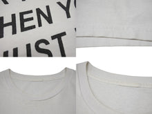 画像をギャラリービューアに読み込む, VINTAGE ヴィンテージ メッセージプリント 半袖Tシャツ ホワイト ブラック コットン 美品 中古 4b001564