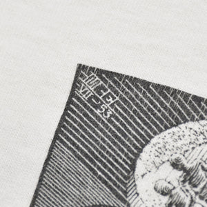VINTAGE M.C.  Escher Maurits Escher Art Short-Sleeve T-Shirt, White Cotton, 1991 Print, Size L, Good Condition, Used, 4b001568