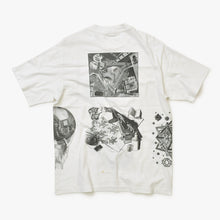 画像をギャラリービューアに読み込む, VINTAGE ヴィンテージ M.C. Escher マウリッツ エッシャー アート 半袖Ｔシャツ ホワイト コットン 1991年 絵 プリント サイズL 良品 中古 4b001568