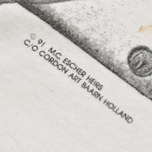 画像をギャラリービューアに読み込む, VINTAGE ヴィンテージ M.C. Escher マウリッツ エッシャー アート 半袖Ｔシャツ ホワイト コットン 1991年 絵 プリント サイズL 良品 中古 4b001568