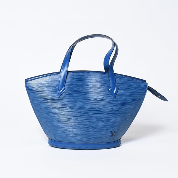 LOUIS VUITTON ルイヴィトン サンジャック ショッピング トートバッグ M52267 エピレザー ブルー ゴールド金具 美品 中古 4b013700