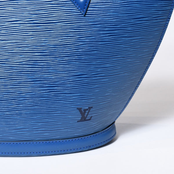LOUIS VUITTON ルイヴィトン サンジャック ショッピング トートバッグ M52267 エピレザー ブルー ゴールド金具 美品 中古 4b013700