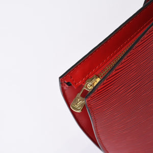 LOUIS VUITTON ルイヴィトン サンジャック ショッピング トートバッグ M52267 エピレザー レッド ゴールド金具 美品 中古 4b013699
