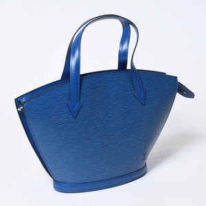 LOUIS VUITTON ルイヴィトン サンジャック ショッピング トートバッグ M52267 エピレザー ブルー ゴールド金具 美品 中古 4b013700