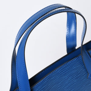 LOUIS VUITTON ルイヴィトン サンジャック ショッピング トートバッグ M52267 エピレザー ブルー ゴールド金具 美品 中古 4b013700
