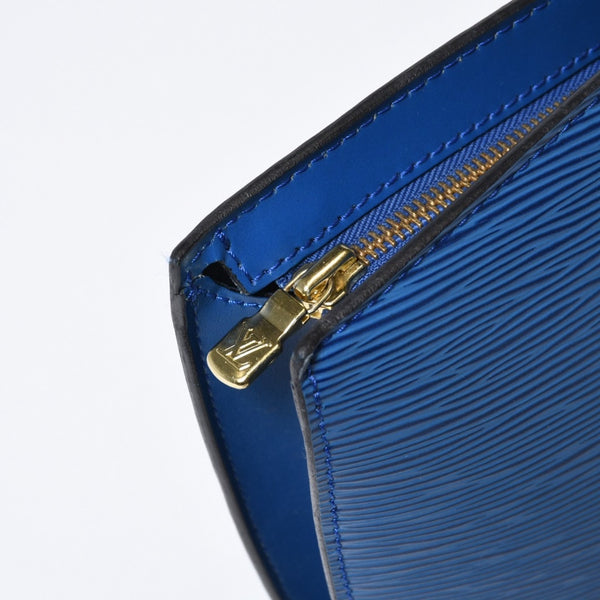 LOUIS VUITTON ルイヴィトン サンジャック ショッピング トートバッグ M52267 エピレザー ブルー ゴールド金具 美品 中古 4b013700