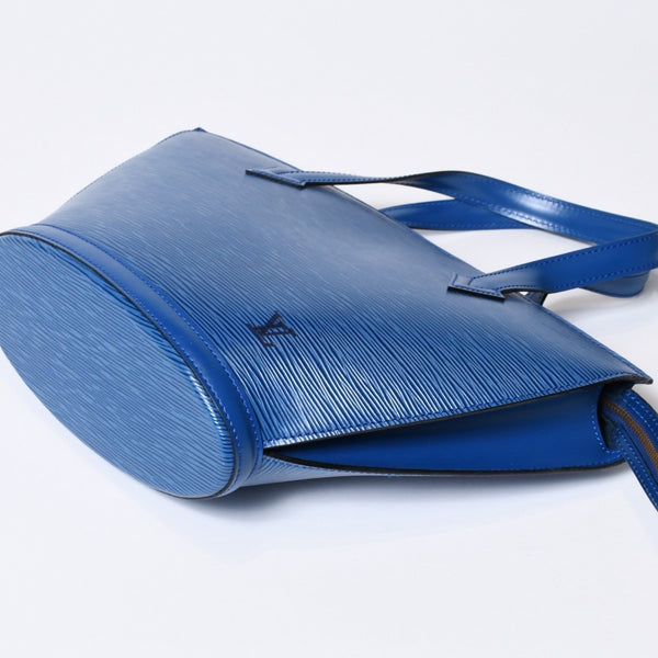 LOUIS VUITTON ルイヴィトン サンジャック ショッピング トートバッグ M52267 エピレザー ブルー ゴールド金具 美品 中古 4b013700