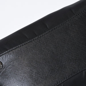 極美品 PRADA プラダ 三角ロゴ ショルダーバッグ 1BB846 ブラック レザー ジャガード シルバー金具 中古 4b013698