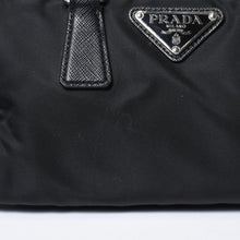 Load image into Gallery viewer, 極美品 PRADA プラダ 三角ロゴ ショルダーバッグ 1BB846 ブラック レザー ジャガード シルバー金具 中古 4b013698