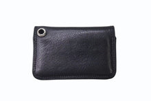 画像をギャラリービューアに読み込む, CHROME HEARTS クロムハーツ 2ポケット レザー カードケース ブラック レザー ロゴ 小物 名刺入れ 美品 中古 4b001584