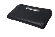 画像をギャラリービューアに読み込む, CHROME HEARTS クロムハーツ 2ポケット レザー カードケース ブラック レザー ロゴ 小物 名刺入れ 美品 中古 4b001584