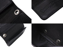 画像をギャラリービューアに読み込む, CHROME HEARTS クロムハーツ 2ポケット レザー カードケース ブラック レザー ロゴ 小物 名刺入れ 美品 中古 4b001584