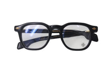 画像をギャラリービューアに読み込む, CHROME HEARTS クロムハーツ CHIRP CHIRP チャープ フレア メガネ プラスチック 18KGP ブラック サイズ49□23 美品 中古 4b001587