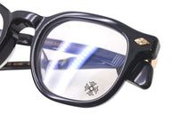 画像をギャラリービューアに読み込む, CHROME HEARTS クロムハーツ CHIRP CHIRP チャープ フレア メガネ プラスチック 18KGP ブラック サイズ49□23 美品 中古 4b001587