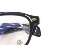 画像をギャラリービューアに読み込む, CHROME HEARTS クロムハーツ CHIRP CHIRP チャープ フレア メガネ プラスチック 18KGP ブラック サイズ49□23 美品 中古 4b001587