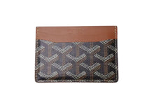 Load image into Gallery viewer, GOYARD ゴヤール サン シュルピス カードケース STSULPPMLTY01CL03X ブラック ブラウン PVC レザー 美品 中古 4b001588