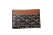 Load image into Gallery viewer, GOYARD ゴヤール サン シュルピス カードケース STSULPPMLTY01CL03X ブラック ブラウン PVC レザー 美品 中古 4b001588