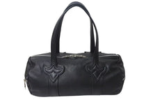 画像をギャラリービューアに読み込む, CHROME HEARTS クロムハーツ DUFFLE TINY タイニーダッフル ボストンバッグ ダガージップ レザー シルバ−925 ブラック 美品 中古 4b001592