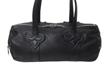 画像をギャラリービューアに読み込む, CHROME HEARTS クロムハーツ DUFFLE TINY タイニーダッフル ボストンバッグ ダガージップ レザー シルバ−925 ブラック 美品 中古 4b001592