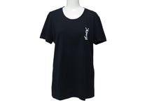 Load image into Gallery viewer, YVES SAINT LAURENT イヴサンローラン 半袖Tシャツ Y1LFE サイズS ロゴプリント ブラック ホワイト コットン 美品 中古 4b001601