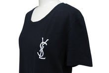 Load image into Gallery viewer, YVES SAINT LAURENT イヴサンローラン 半袖Tシャツ Y1LFE サイズS ロゴプリント ブラック ホワイト コットン 美品 中古 4b001601