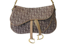 画像をギャラリービューアに読み込む, Christian Dior クリスチャンディオール ワンショルダーバッグ トロッター ダブルサドル ブラウン ガリアーノ期 美品 中古 4b001610