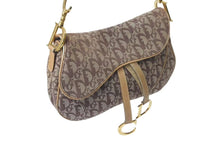 画像をギャラリービューアに読み込む, Christian Dior クリスチャンディオール ワンショルダーバッグ トロッター ダブルサドル ブラウン ガリアーノ期 美品 中古 4b001610