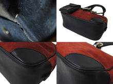 画像をギャラリービューアに読み込む, MIU MIU ミュウミュウ ヴィンテージボストンバッグ ハンドバッグ レザー スエード レッド ブラック シルバー金具 美品 中古 4b001611