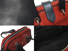 画像をギャラリービューアに読み込む, MIU MIU ミュウミュウ ヴィンテージボストンバッグ ハンドバッグ レザー スエード レッド ブラック シルバー金具 美品 中古 4b001611