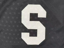 画像をギャラリービューアに読み込む, STUSSY ステューシー メッシュ 半袖 ゲームシャツ サイズXL ブラック ホワイト ロゴプリント 美品 中古 4b001628