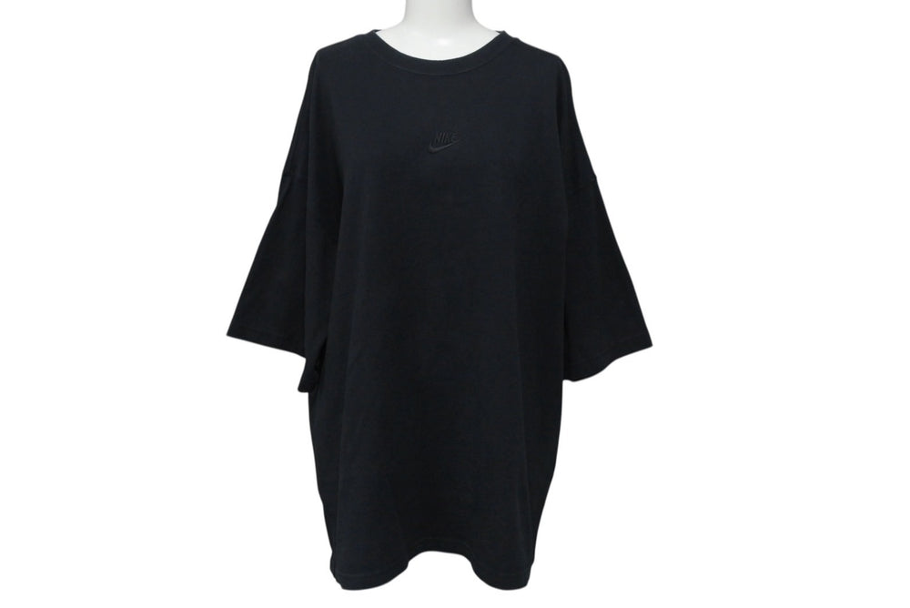 NIKE ナイキ over sized fit オーバーサイズ tシャツ コットン ロゴ刺繍 ブラック サイズ S FA9767-010 中古 4b001641