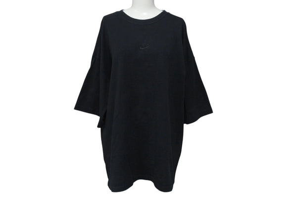NIKE ナイキ over sized fit オーバーサイズ tシャツ コットン ロゴ刺繍 ブラック サイズ S FA9767-010 中古 4b001641
