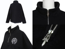 画像をギャラリービューアに読み込む, CHROME HEARTS クロムハーツ YKT U TARDY SWEEP HLF ZIP ダガーハーフジップフリース スウェット サイズS ホースシュー 美品 中古 4b001643