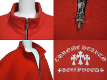 画像をギャラリービューアに読み込む, 極美品 CHROME HEARTS クロムハーツ SAILIN ON 1 2 ZIP ハーフジップスウェット サイズXL セメタリークロス 刺繍 ハリウッド レッド 中古 4b001645