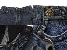 画像をギャラリービューアに読み込む, CHROME HEARTS クロムハーツ デニムショーツ ショートパンツ サイズ26 セメタリークロス デニムパッチ シルバー925 12パッチ 美品 中古 4b001646