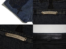 画像をギャラリービューアに読み込む, CHROME HEARTS クロムハーツ デニムショーツ ショートパンツ サイズ26 セメタリークロス デニムパッチ シルバー925 12パッチ 美品 中古 4b001646