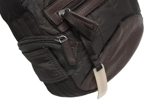 極美品 PRADA SPORTS プラダスポーツ ハンドバッグ 4VA473 ブラウン ナイロン レザー シルバー金具 中古 4b011463