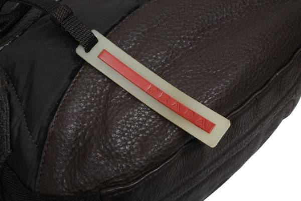 極美品 PRADA SPORTS プラダスポーツ ハンドバッグ 4VA473 ブラウン ナイロン レザー シルバー金具 中古 4b011463