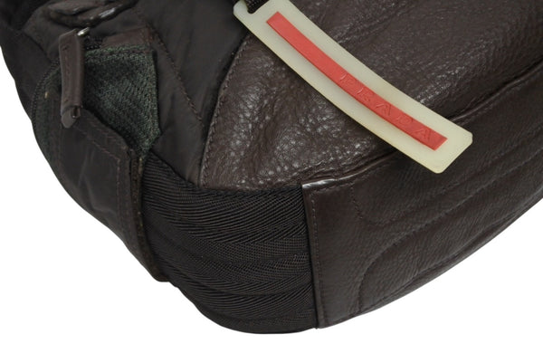極美品 PRADA SPORTS プラダスポーツ ハンドバッグ 4VA473 ブラウン ナイロン レザー シルバー金具 中古 4b011463