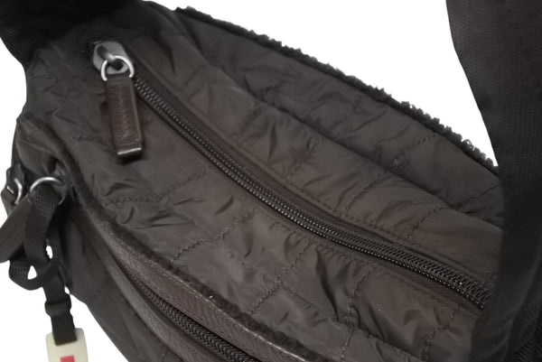 極美品 PRADA SPORTS プラダスポーツ ハンドバッグ 4VA473 ブラウン ナイロン レザー シルバー金具 中古 4b011463