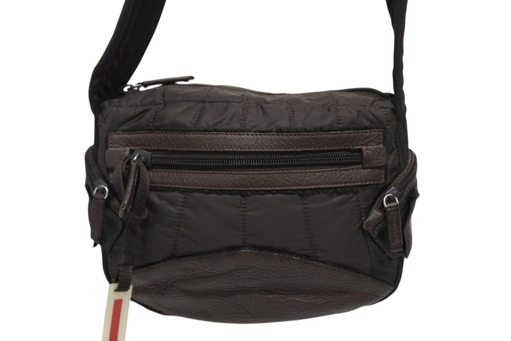 極美品 PRADA SPORTS プラダスポーツ ハンドバッグ 4VA473 ブラウン ナイロン レザー シルバー金具 中古 4b011463