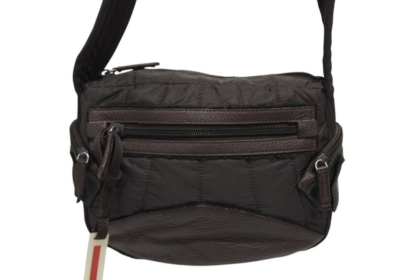 極美品 PRADA SPORTS プラダスポーツ ハンドバッグ 4VA473 ブラウン ナイロン レザー シルバー金具 中古 4b011463